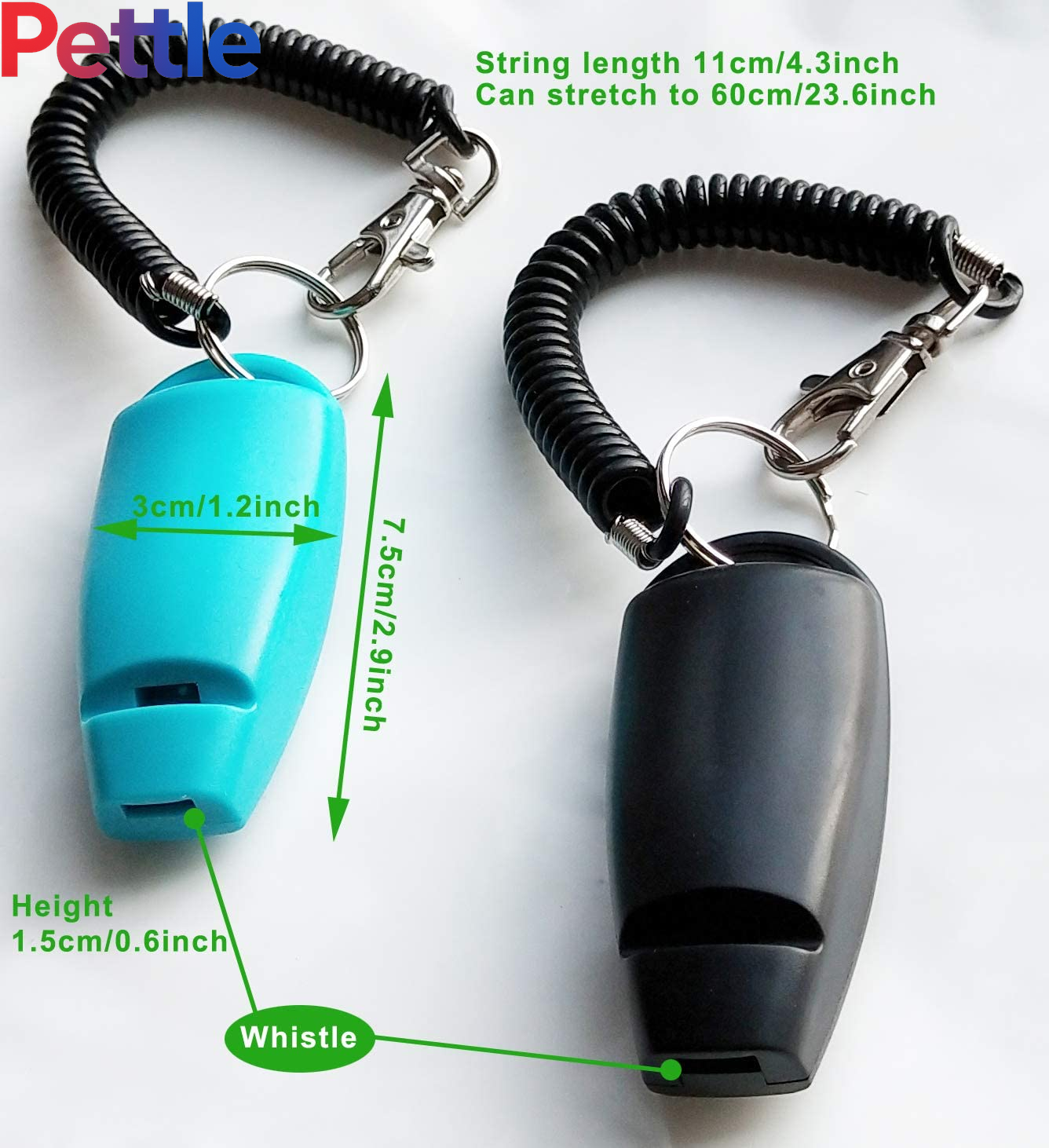 Newnewstar Pet Training Clicker Whistle with Wrist Strap - Dog Training Clickers (Black + Blue)