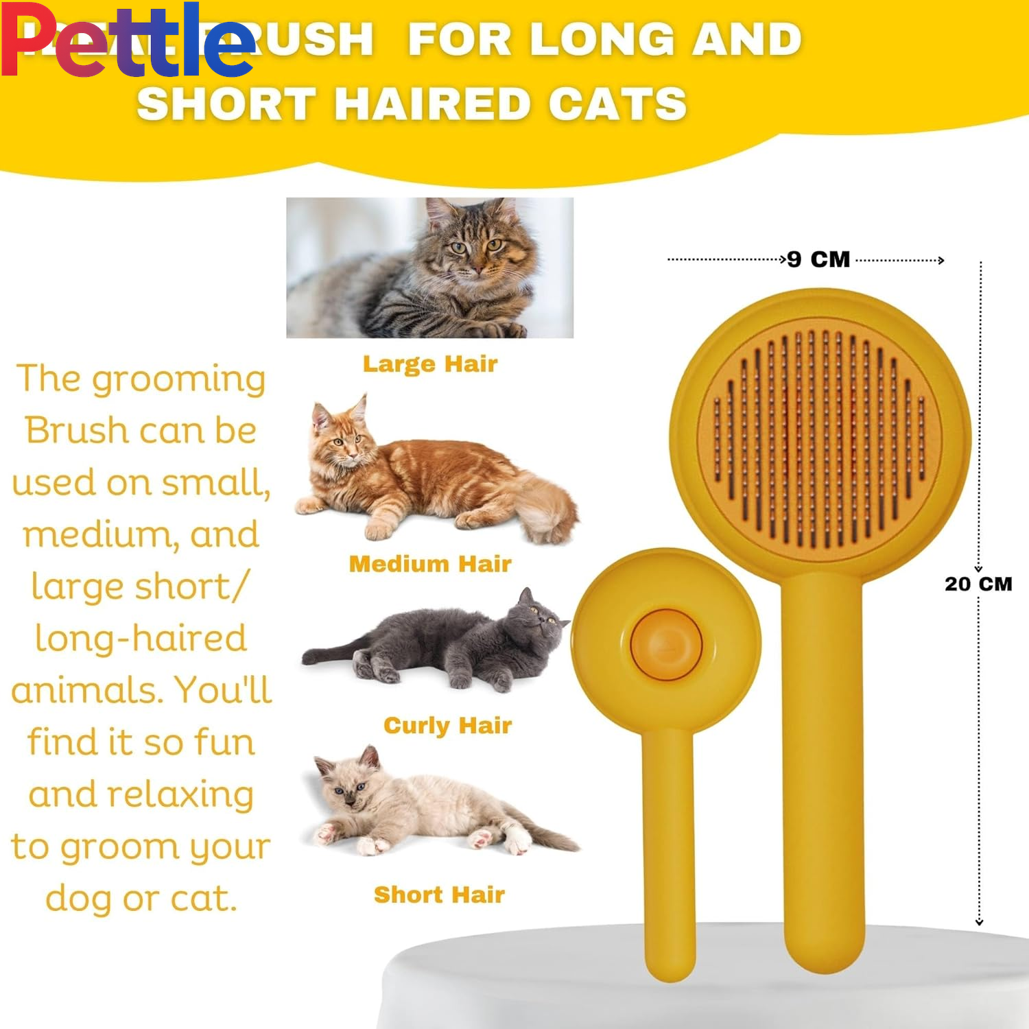 Brush with Massage Particles (YELLOW, Large)