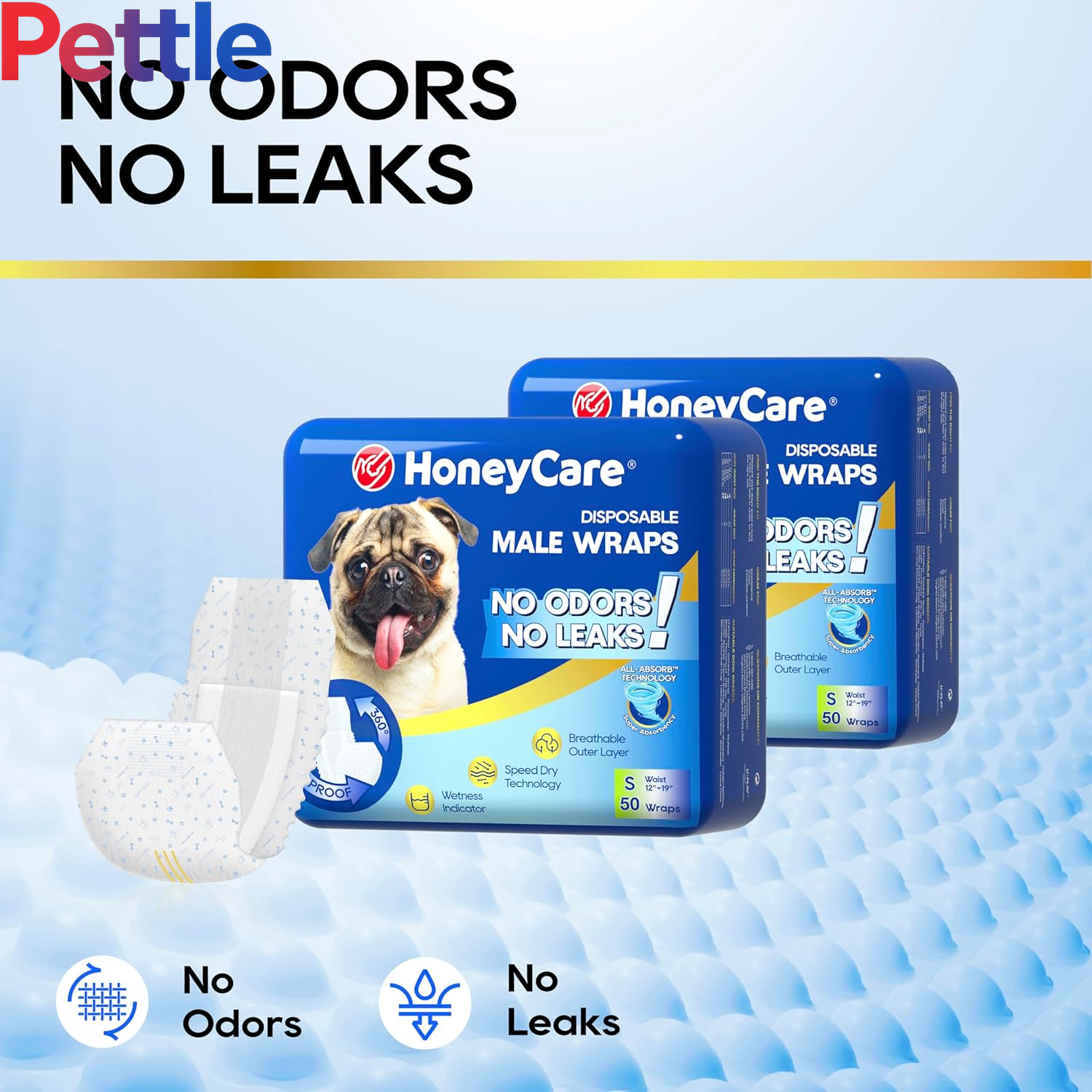 All-Absorb A26 Male Dog Wrap, 50 Count, Small